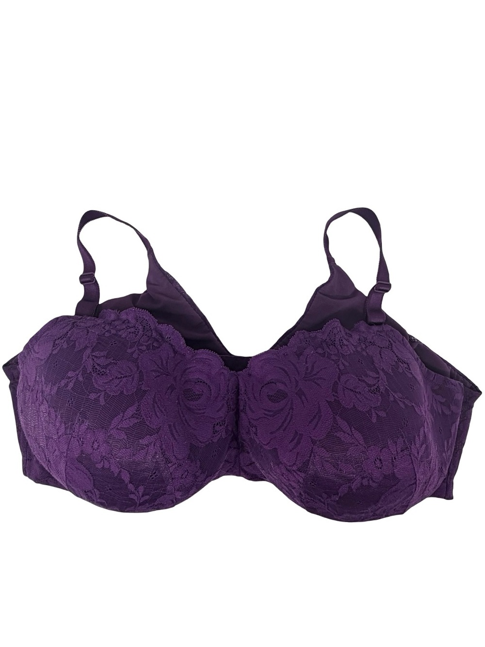 Torrid Curve Purple Lace Back Smoothing Lightly Lined Full Coverage Bra 48DDD